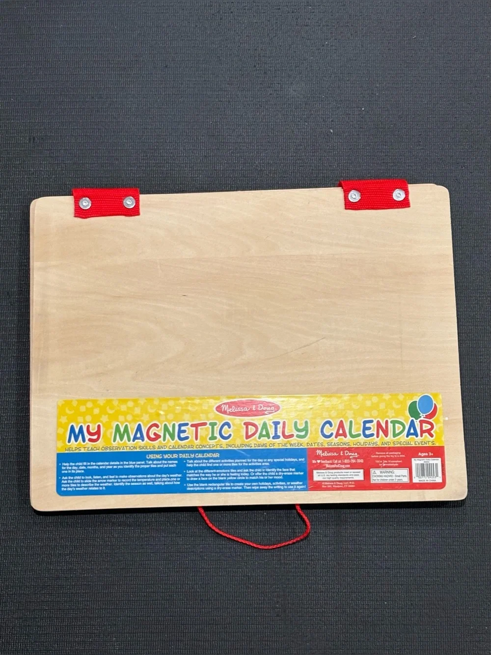 Melissa & Doug My Magnetic Daily Calendar Wooden Activity Board